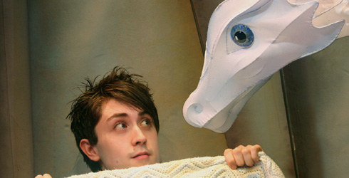 Billy and the Snow Dragon - a white puppet