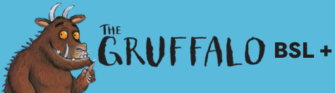 The Gruffalo on a blue background
