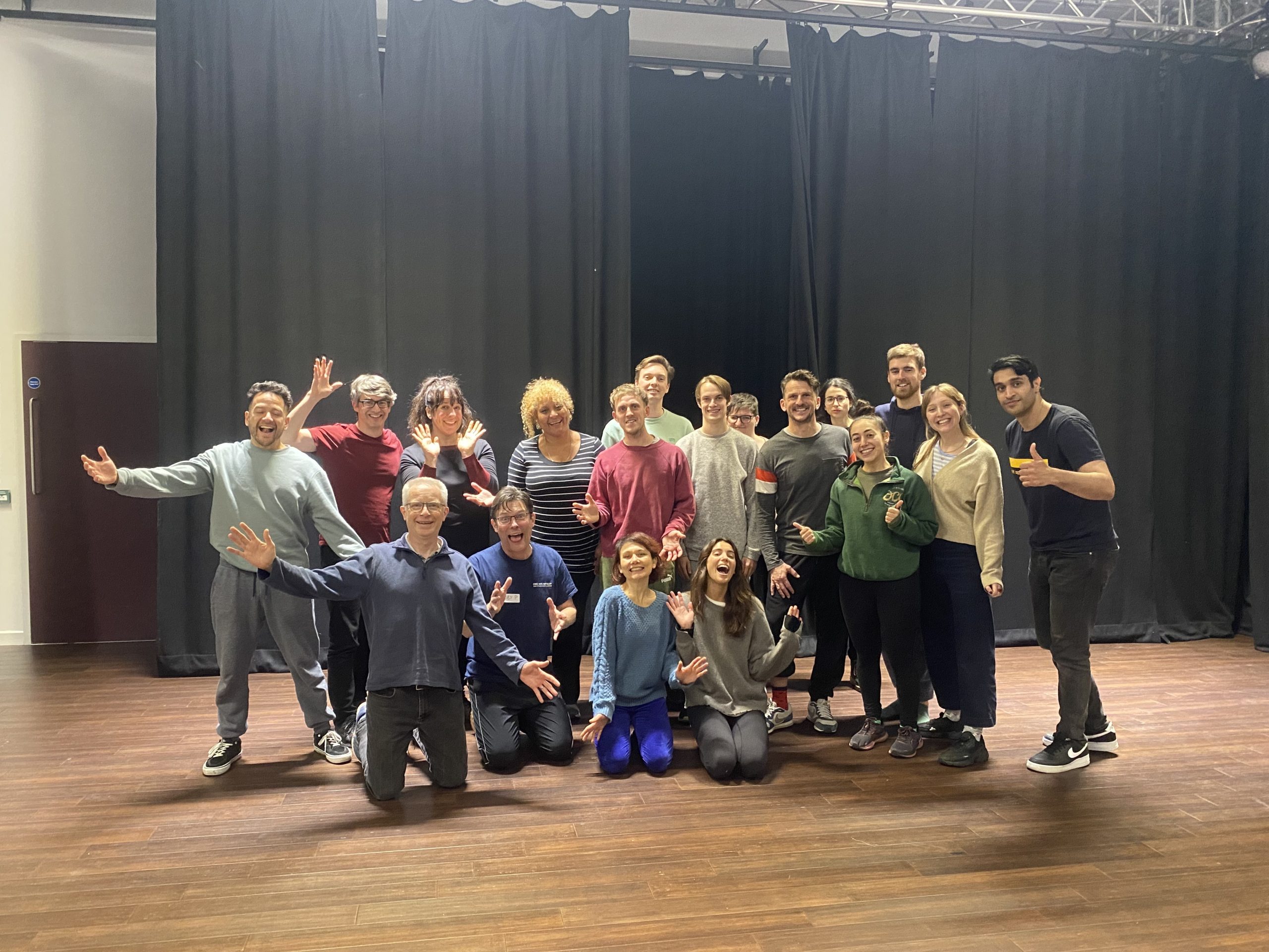 A group shot of collaborators in the Tall Stories Studio.