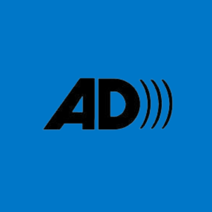 Audio Described Logo on a blue background.