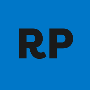 RP on a blue background.